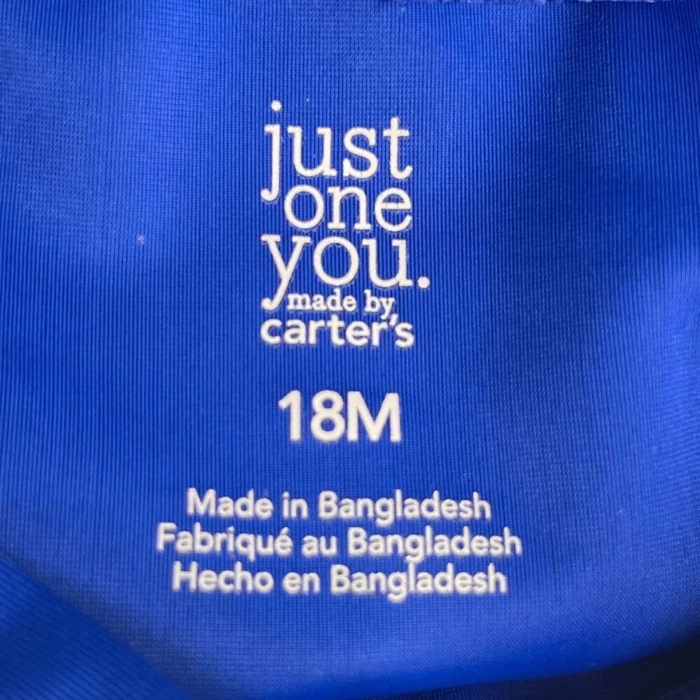 Carters Just One You Baby Boys Long Sleeve Rash Guard Jawsome Blue Size 18M - Picture 4 of 6